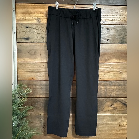 LULULEMON Black Drawstring On The Fly Woven Travel Pants Size 6 - Picture 9 of 9